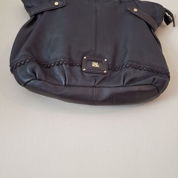 The Sak Brown Pebbled Leather Torrance Shoulder Bag Zip Close Casual - Picture 7 of 12